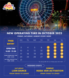 NEW OPERATING TIME OF ASIA PARK