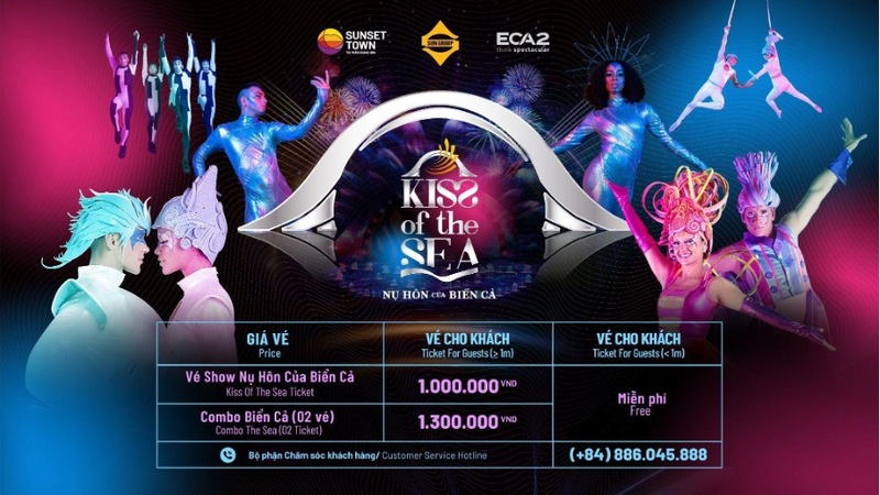 Giá vé xem show diễn Nụ hôn của biển cả - Kiss of the Sea tại Thị trấn Hoàng Hôn Phú Quốc